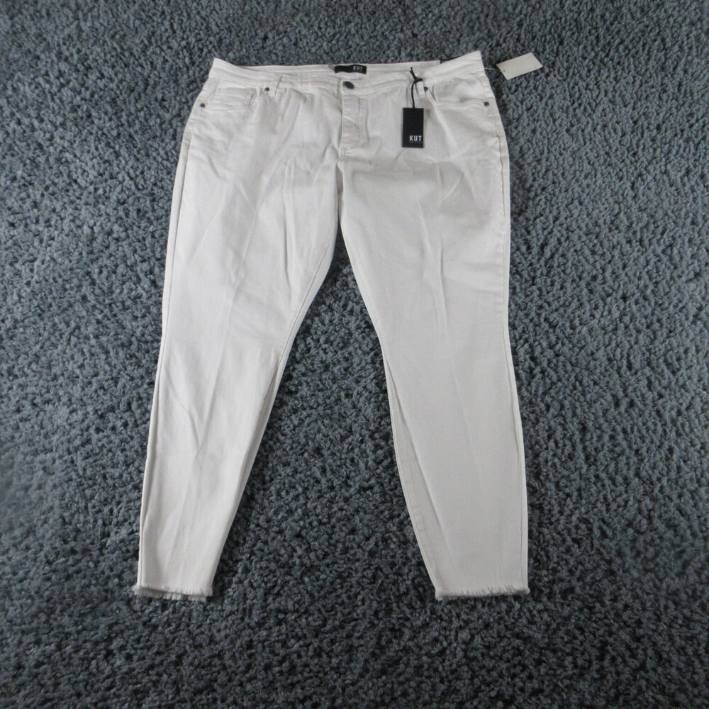 Kut From The Kloth Jeans Womens 20W White Donna Ankle Skinny 40x26.5* NWT